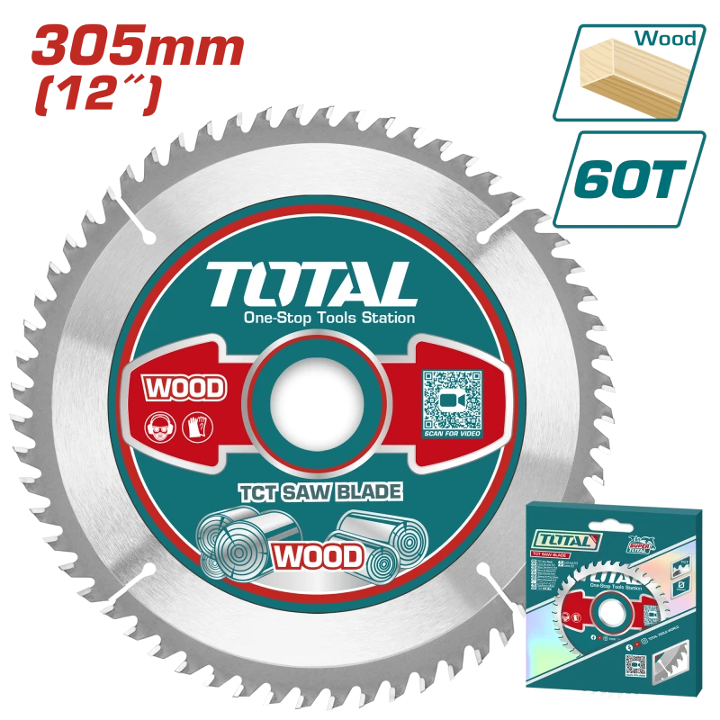 اسطوانة قص خشب  305مم 12 إنش 60 سن TCT من توتال (TAC231923) - توتال