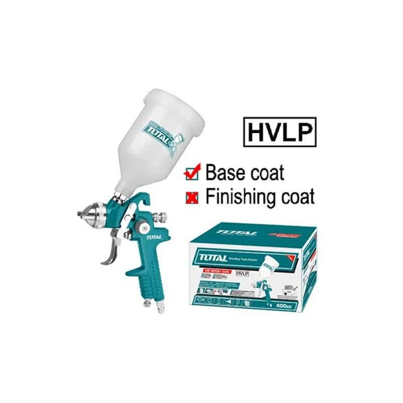 مسدس رش محترف HVLP (TAT10601) تدفق طلاء قابل للتعديل، تصميم مريح، تقليل الرش للحصول على تشطيبات ناعمة من توتال - توتال