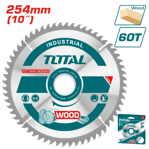 شفرة منشار TOTAL TCT للخشب 254 مم - 10 بوصة | 60 سن (TAC231723) شفرة منشار TOTAL TCT للخشب 254 مم - 10 بوصة | 60 سن (TAC231723)