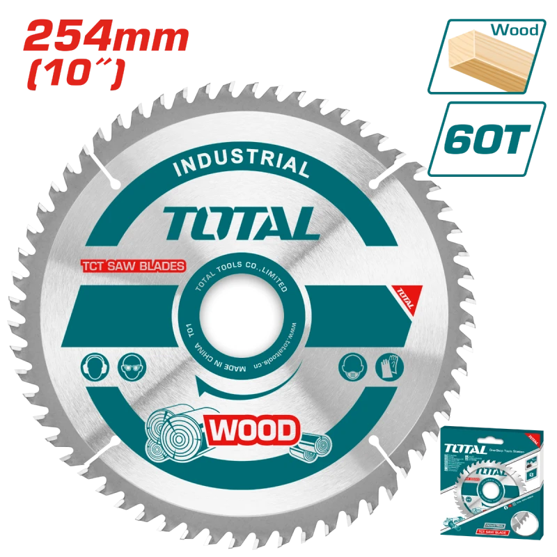 شفرة منشار TOTAL TCT للخشب 254 مم - 10 بوصة | 60 سن (TAC231723) - توتال
