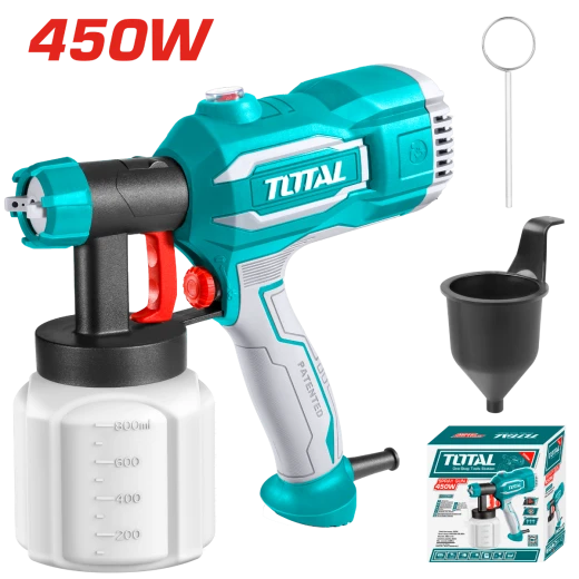 مسدس رش كهربائي بقدرة 450 واط (TT3506) من توتال – أداء عالي لرش الطلاء بتغطية ناعمة ومتجانسة