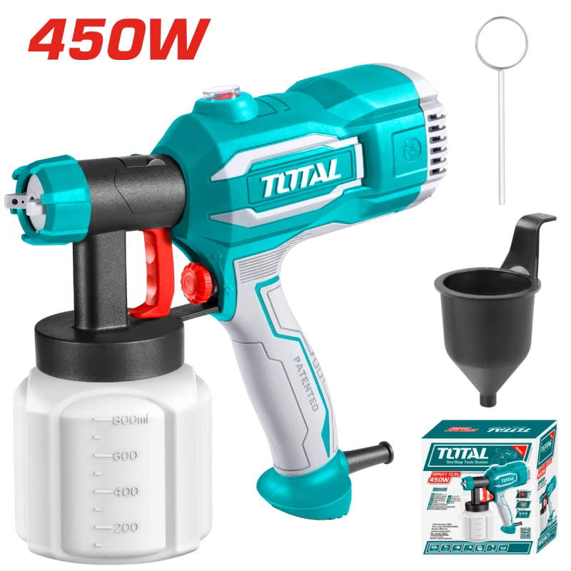 مسدس رش كهربائي بقدرة 450 واط (TT3506) من توتال – أداء عالي لرش الطلاء بتغطية ناعمة ومتجانسة - توتال