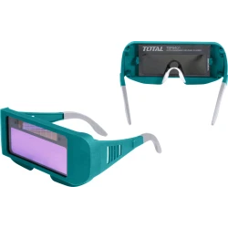 TOTAL Auto-Darkening Welding Glasses 95x31mm (TSP9401), Instant Arc Protection, Wide Viewing Area, UV/IR Shielding, Dual Power Lithium Battery & Solar Panel