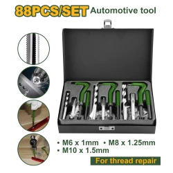 JADEVER Thread Repair Kit 88 Piece HSS Steel M6 M8 M10 Metric Thread Repair Set