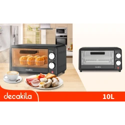 Decakila 10L Toaster Oven, 60-Min Timer, Adjustable Temperature up to 230°C, Compact Countertop Oven with Baking Rack & Pan, Stainless Steel Heating Elements 650W