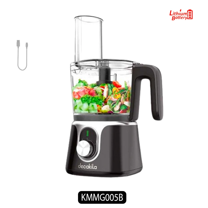 معالج طعام لاسلكي موديل KMMG005B ,سعة 1.25 لتر، 200 واط، بطارية قابلة لإعادة الشحن، متعدد الوظائف مع شفرات من الستانلس ستيل وقابلة للفصل للتنظيف السهل من ديكاكيلا - ديكاكيلا