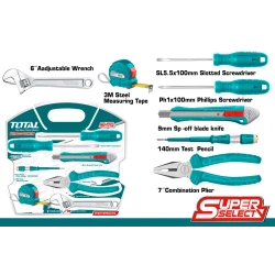 Total 7-Piece Hand Tool Set – Ideal for Home Repair and DIY Projects