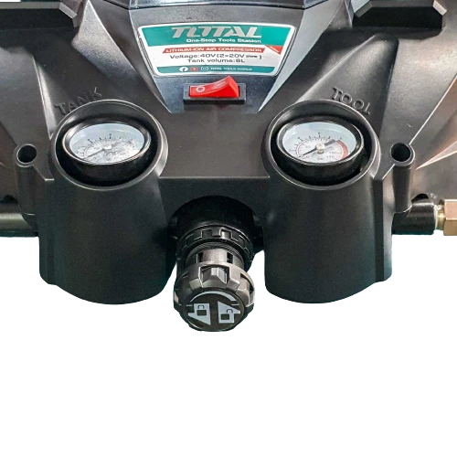 ضاغط هواء لاسلكي بسعة 60 لتر, يعمل ببطاريتين ليثيوم أيون 20V×2 (40V)، قوي ومحمول لنفخ الإطارات وتشغيل أدوات الهواء والتنظيف من توتال - توتال - Image 5