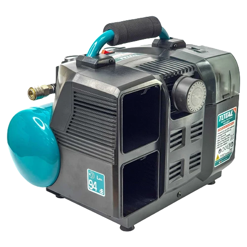 ضاغط هواء لاسلكي بسعة 60 لتر, يعمل ببطاريتين ليثيوم أيون 20V×2 (40V)، قوي ومحمول لنفخ الإطارات وتشغيل أدوات الهواء والتنظيف من توتال - توتال - Image 7