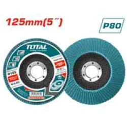 قرص صنفرة شرائحي P80 ,زركونيوم, مقاس 125مم (5 بوصة), طراز TAC641253 ,للمعادن والفولاذ المقاوم للصدأ من توتال