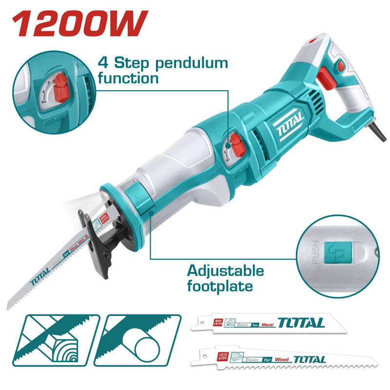 منشار كهرباء ترددي بسرعة متغيرة 1200واط من توتال (TS1001201) - توتال