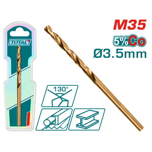 ريشة حفر M35 HSS-CO كوبالت, 3.5مم فولاذ عالي السرعة من توتال (TAC11203501) ريشة حفر M35 HSS-CO كوبالت, 3.5مم فولاذ عالي السرعة من توتال (TAC11203501)