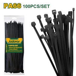 JADEVER Cable Ties 500mm x 9mm, Heavy-Duty Nylon 66 Zip Ties, Black, 100-Pack, Durable & Weather-Resistant