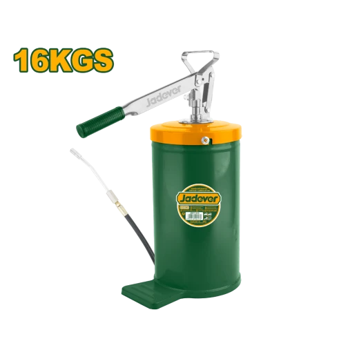 جهاز تزييت يدوي موديل JDHY1A16 , سعة كبيرة 16 كجم، ضغط عالي 3000 PSI، خرطوم بطول 1500 مم، أسطوانة فولاذية قوية، مضخة شحم يدوية للاستخدام الصناعي من جادفر