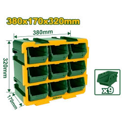 JADEVER Modular Storage Tower with 9 Bins, Stackable Wall-Mount Organizer with Interlocking Design for Garage, Workshop, or Home