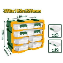 JADEVER 6-Piece Modular Storage Tower (JDTB8346), Stackable Organizer with Transparent Drawers, Wall-Mountable, Durable Plastic Design for Home, Garage, or Office
