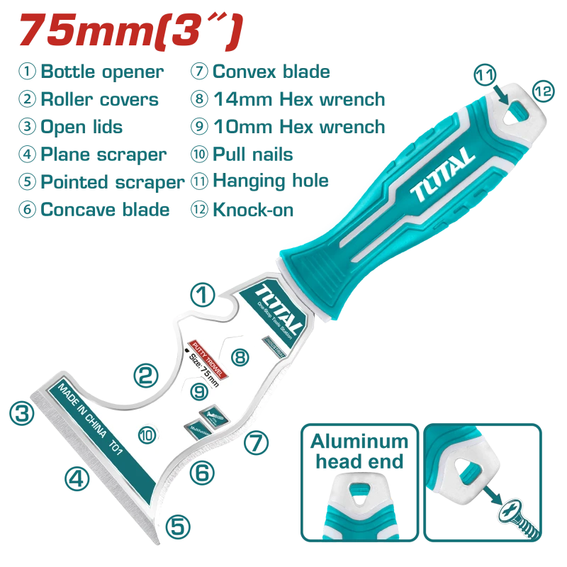 مشحاف متعدد الوظائف 75 مم | 3 إنش من توتال (THT683606M) - توتال