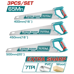 TOTAL 3PCs Hand Saw Set - 16", 18", 20" (TOS23093)