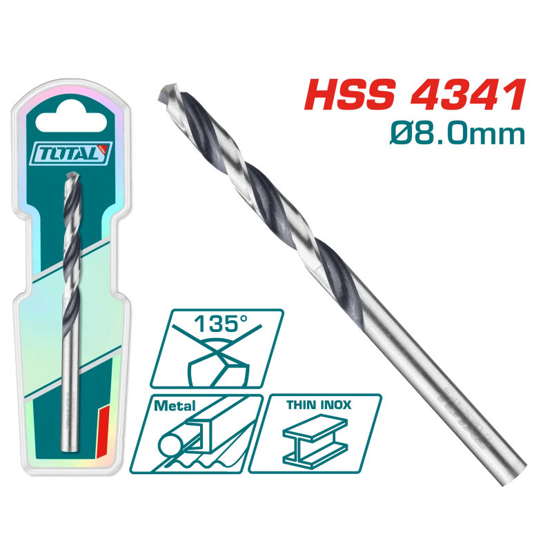 ريشة HSS 4341 حفر – 8ملم من توتال (TAC1200804) - توتال