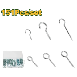 JADEVER 151-Piece Hook and Screw Assortment Set, Comprehensive Kit for Organizing and Installing Various Home and Industrial Projects (JDVJ2B02)