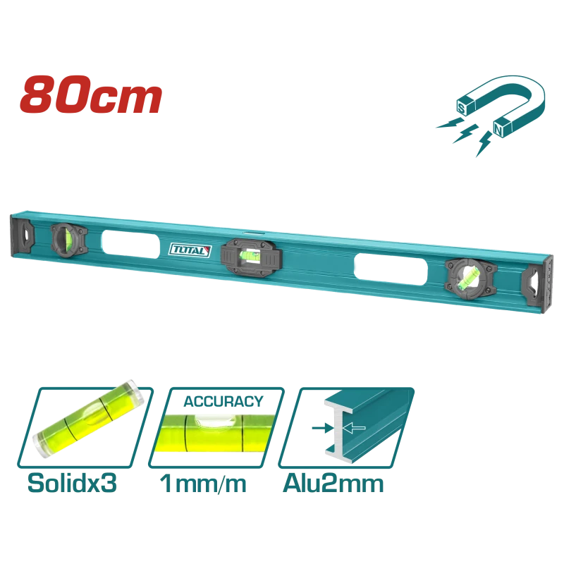 TOTAL Magnetic Spirit Level 80cm (TMT28026) - Total