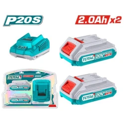 طقم بطارية وشاحن ليثيوم أيون Total P20S (TFBCPK1222)