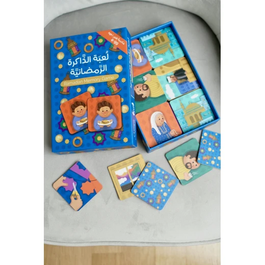 لعبة ذاكرة رمضان ثنائية اللغة للأطفال عبارة عن 48 بطاقة تعليمية، بتصميم ممتع وتفاعلي لتعزيز التعلم ومهارات التركيز، مع صندوق صغير 167x115 ملم لسهولة التخزين والحمل - دار الحياة - Image 6