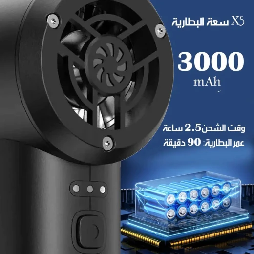 مروحة نفخ كهربائية عالية السرعة, مروحة تنظيف قوية محمولة للغبار والأوساخ، مثالية للإلكترونيات والأسطح - Image 3