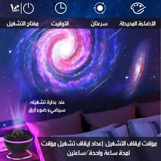 جهاز عرض الفضاء مع 12 شريحة قابلة للتبديل, أنماط إضاءة متعددة للنجوم والسدم والمؤثرات الكونية - Image 3