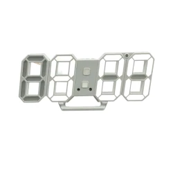 Alarm Clock LED Digital Wall Clock Alarm Hanging Watch Snooze Function Table Clocks Calendar Temperature Display Office Decor (White As shown)