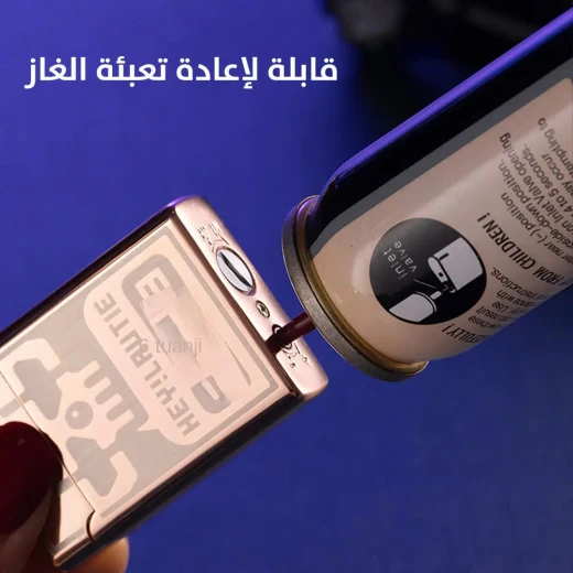 ولاعة أنابيب بلهب مائل معدني - فضي قابلة لإعادة الشحن والتشغيل بالبطارية - Image 5