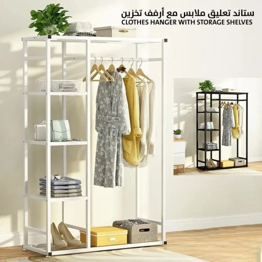 علاقة ملابس مع أرفف تخزين: منظم خزانة ملابس فعال - Image 2