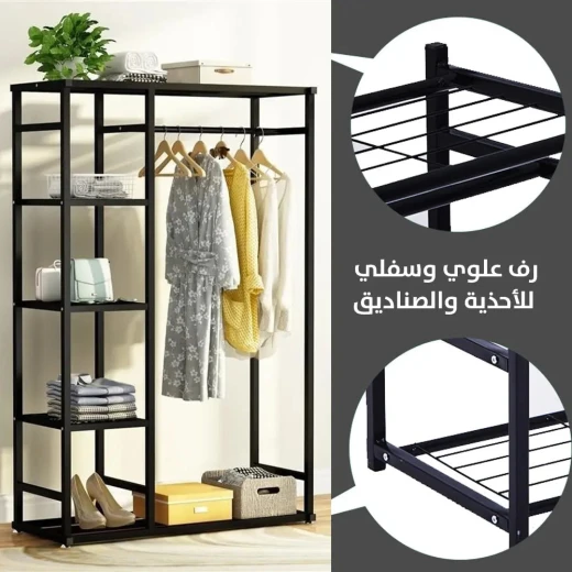 علاقة ملابس مع أرفف تخزين: منظم خزانة ملابس فعال - Image 3