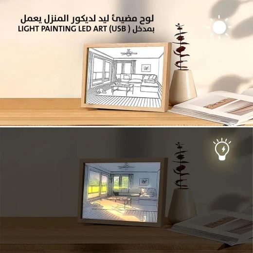 فن الرسم بالضوء LED لديكور المنزل - يعمل بمنفذ USB - Image 3