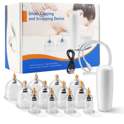 Rechargeable Cupping Set with 12 Cups: Strong Suction for Pain Relief