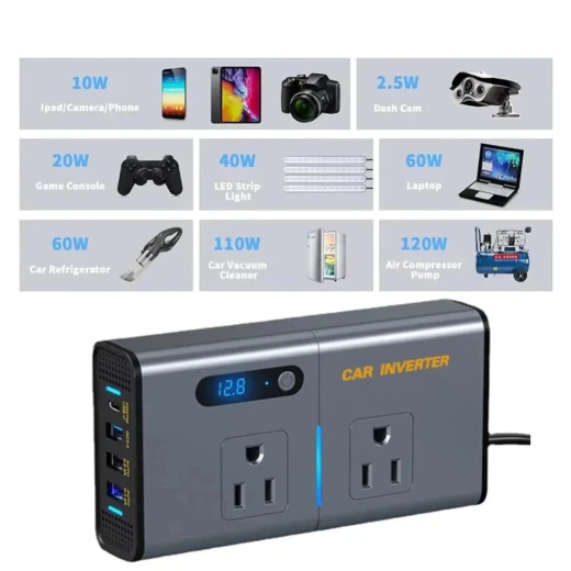 محول شاحن سيارة مع شحن سريع USB و Type-C - طاقة 12 فولت - Image 5