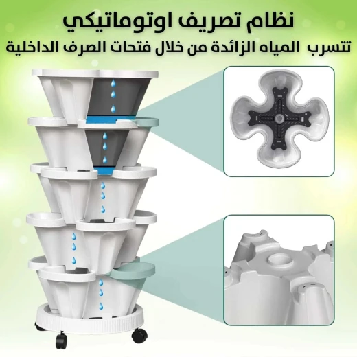 حامل نباتات متعدد الطبقات - 5 طبقات للتكديس للاستخدام الداخلي/الخارجي - Image 4