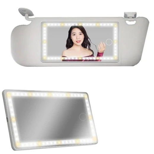 LED Touch Car Mirror: Illuminated Vanity Mirror for Your Vehicle - Image 2