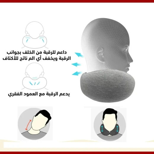 وسادة سفرمن إسفنج ميموري, دعم مريح للرقبة لنوم هانئ، خفيفة الوزن وسهلة الحمل - Image 3