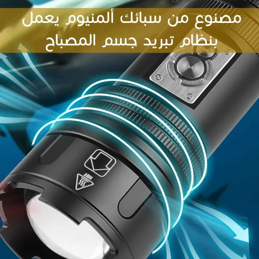 مصباح يدوي LED طويل المدى Lux D628-C ,خفيف الوزن ومتين، بقوة إضاءة عالية للتخييم والصيد - Image 8