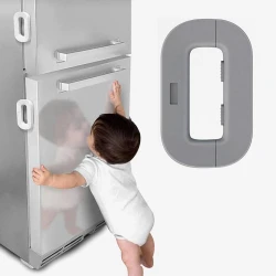 Child Safety Fridge Lock, Baby Proof Refrigerator Lock for Kids, No Tools Required, Strong Adhesive, Easy for Adults, Secure for Toddlers, Keeps Food Safe & Prevents Accidents