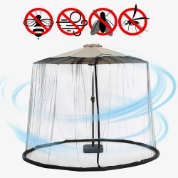 Outdoor Patio Umbrella Insect Screen with Water Edges