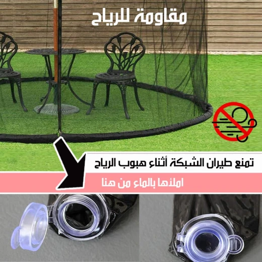 Outdoor Patio Umbrella Insect Screen with Water Edges - Image 5