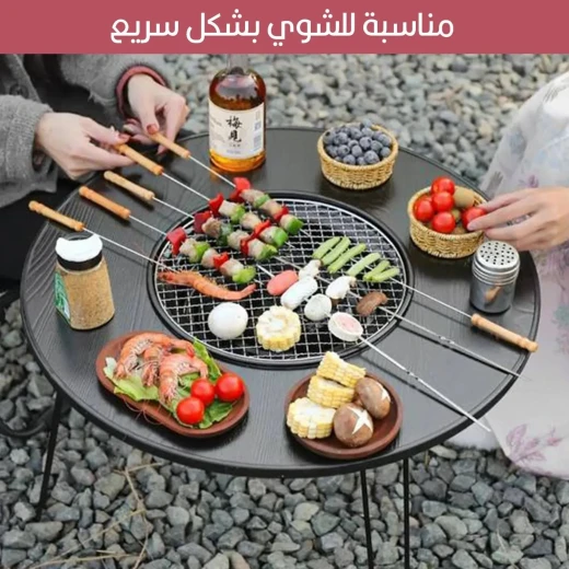 طاولة شواء خشبية: محطة طهي وتحضير خارجية - Image 6
