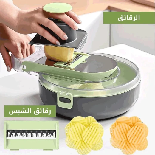 قطاعة خضروات متعددة الوظائف 9 في 1, تقطيع سهل وسريع مع شفرات متينة - Image 7
