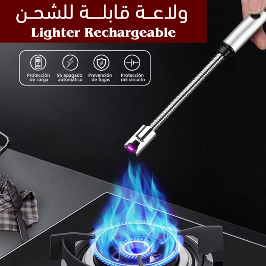 ولاعة قابلة لإعادة الشحن برقبة طويلة, شرارة مقاومة للرياح للشواء والشموع والاستخدام الخارجي - Image 6
