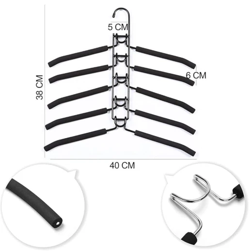 Space-Saving Multi-Layer Metal Clothes Hanger, Heavy-Duty Closet Organizer for Pants, Scarves & More - Image 7