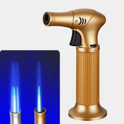Windproof Gas Lighter & Torch, Durable Refillable Flame with Adjustable Control for Outdoor and Precision Use