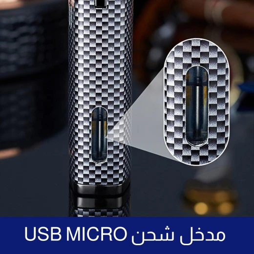 ولاعة سيجار معدنية, قابلة لإعادة التعبئة بالبوتان، لهب نفاث مقاوم للرياح، تصميم معدني متين وأنيق - Image 6