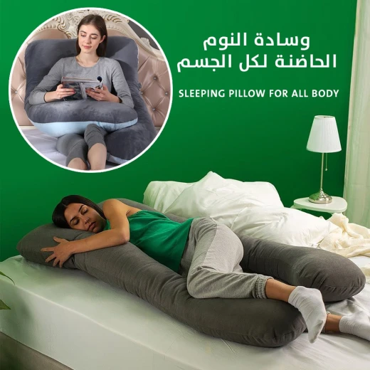 وسادة النوم الشاملة, دعم كامل للجسم لتخفيف الآلام ونوم مريح, تصميم مريح للنوم على الظهر أو الجانب أو البطن, خامات قابلة للتنفس ومضادة للحساسية - Image 2